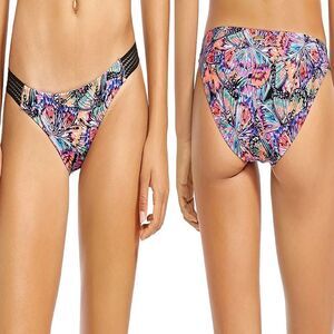 Body Glove Fly Surf Rider Bikini Bottom Strappy Floral Print Low Rise Beach